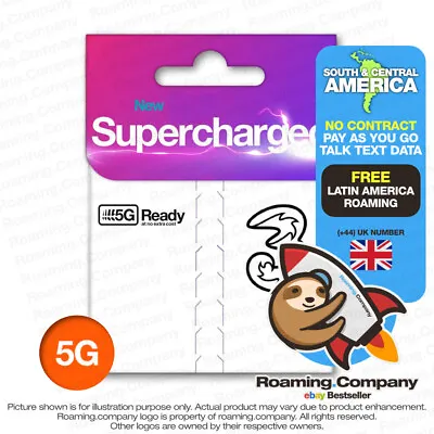 🚀 SOUTH AMERICA 5G DATA TALK TEXT PAYG Travel SIM Hotspot Roaming NO CONTRACT • $9.93