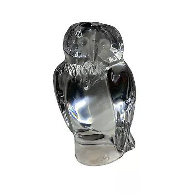 Vintage Pretty Owl Crystal Figurine Paper Weight By RCR Rock Royal Cristal • $17.99