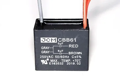 Capacitor CBB61 Ceiling Fan 5uf+6uf 3-Wire AC CAP CONDENSER Motor StartING • $8.95