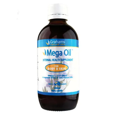 Grahams Natural Mega Oil For Body & Skin 200mL Omega 3 6 9 Blend Supplement • $17.53