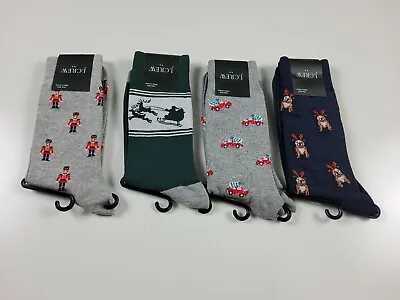 J Crew Christmas Socks Truck Tree Bulldog Sleigh Nutcracker • $11.99