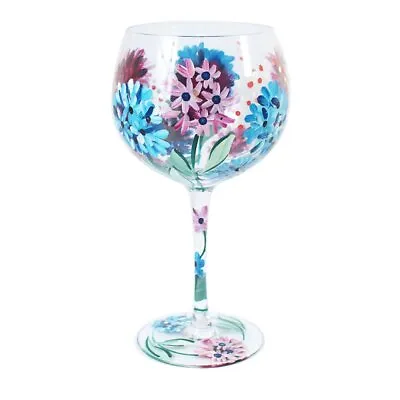 Hydrangeas Floral Gin Glass Tonic Copa Glassware Liquor Hand Painted Flowers • £13.25