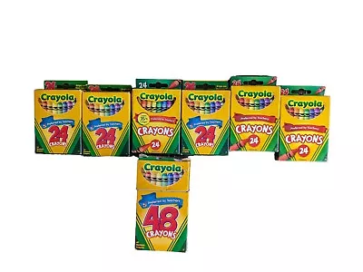 Crayola 24 Count Assorted Color Crayons Lot Of 7 Packs 6/24 & 1/48 Packs • $6.05