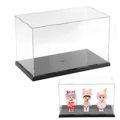 31cm Perspex Acrylic Display Case H Box Plastic Base Dustproof Figure Trophy • £12.29