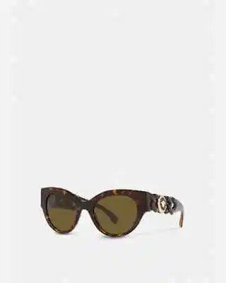 Versace Medusa Chain Sunglasses In Havana Cat Eye Style For Women • $183.08