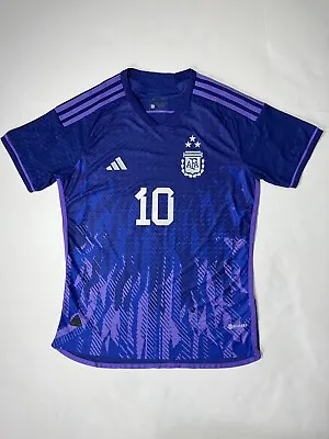 Messi #10 Argentina Away XLarge Slim Fit Jersey FIFA 3 Star Champion 2022 Adidas • $46.80