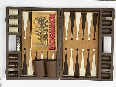 Vtg 1973 Pleasantime Games Backgammon Set & Plastic Hard Case By Pacific Game Co • $46