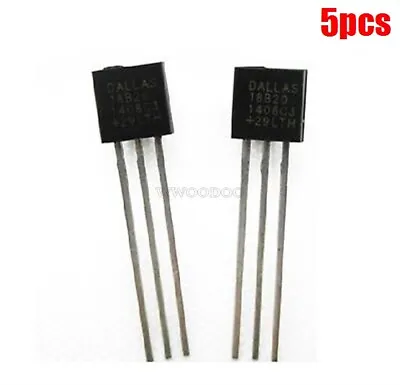 5Pcs DS18B20 Dallas 18B20 TO-92 1 Wire Digital Temperature Sensor Gk • £3.14