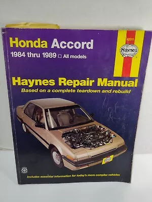 1984 Thru 1989 Honda Accord Haynes Repair Manual 42011 • $12.99