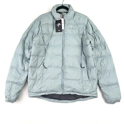 Macpac Mens Halo Jacket V2 600 Down Fill Size L New $279 Grey Blue • $149