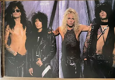 Vintage Motley Crue Nikki Sixx Vince Neil Tommy Lee  Centerfold Magazine Pinup • $10.99