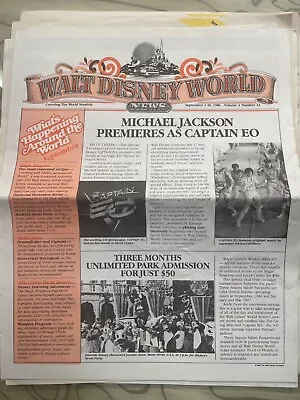 1986 Walt Disney World NEWS V4 #12 Michael Jackson Captain EO Epcot Center WDW + • $5