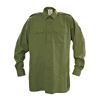 Army Shirt Genuine British Military Green Cadet Combat Olive Khaki Service Top • £7.99