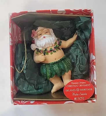 Hawaiian Designer Christmas Ornament Hula Santa Island Heritage #13051. VTG Xmas • $18.95