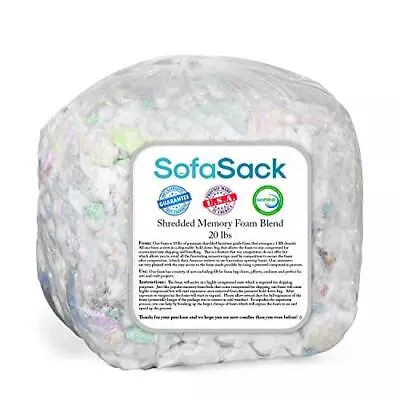 Sofa Sack Shredded Foam Refill: Memory Foam Filling Refill For Bean Bags Dog • $81.29