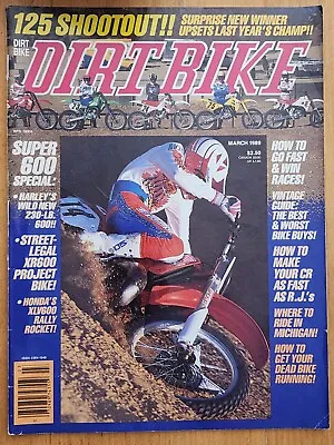 Dirt Bike March 1989 Vintage Motocross Magazine Super Honda XLV XR600 Harley 600 • $8.98