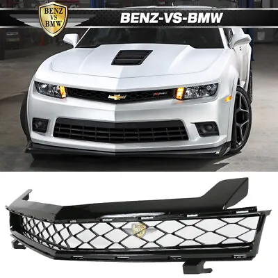 Fits 14-15 Chevy Camaro Z28 Style Front Upper Mesh Grill Grille Unpainted Black • $156.86