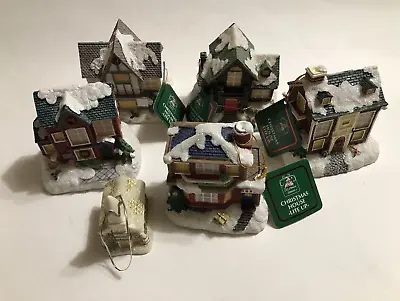 5 Christmas House Lite Up AA Battery Operated Small Vintage Houses + Church • $50