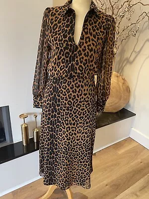 ZARA. Leopard Print. MIDI Dress. Size S. Worn Once. • £20