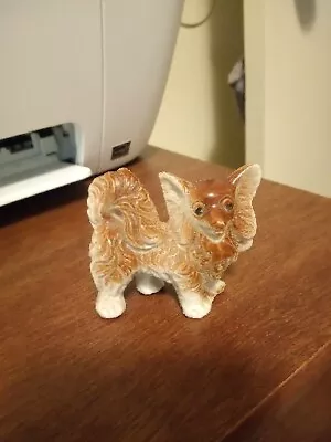 Vintage Miniature Porcelain Ceramic Papillon Dog Made In Japan • $28