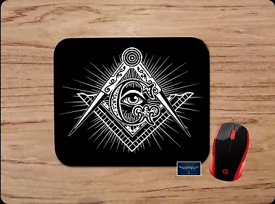 Masonic Freemason All Seeing Eye Inspired Custom Mousepad Desk Mat Office Gift • $12.91