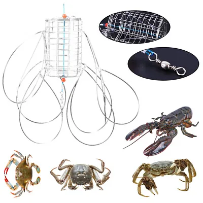 Metal Crab Lobster Trap Snare Cage Pot Pier Boat Rod Beach Sea Fishing • $8.23