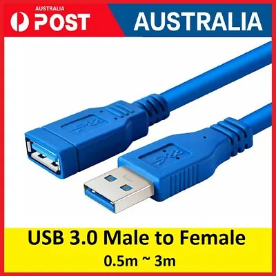 $3.50 • Buy Super Speed Blue Cable USB 3.0 Male To Female Data Extension Cord For Laptop PC