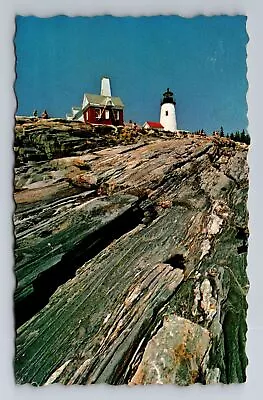 New Harbor ME-Maine Pemaquid Point Light Lighthouse Antique Vintage Postcard • £7.59