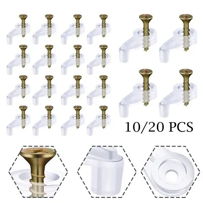 Practical Plastic Mirror Clips For Installing Glass On For Cabinet Doors • £4.06