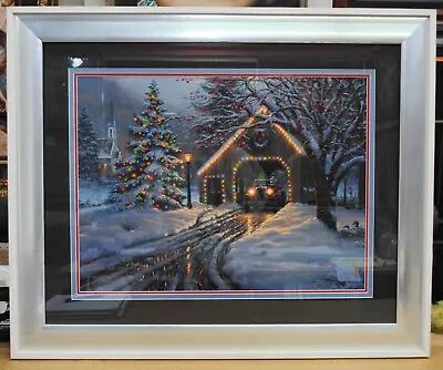 Mark Keathley  Christmas Crossing  27 X32.5  Giclee Matted Framed Winter • $729