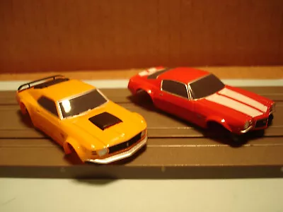 2 AFX RACING H.O. SCALE SLOT CAR BODIES ONLY MUSTANG BOSS 429  Vs CAMARO SS350 • $22.49