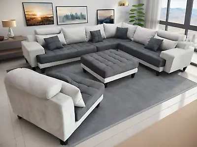 5pcs. Grey Reversible Microfiber Sectional Sofa Set S150RG (Custom Made Options) • $2495