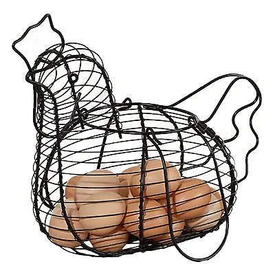 Art Eggs Storage Basket Chicken Egg Holder Fruit Basket Innovative Hen Shape Kit • £17.29