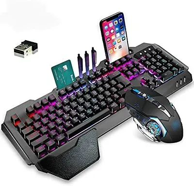 $59.75 • Buy Backlit Wireless Gaming Keyboard And Mouse Set 2400 DPI Wireless Gaming Mouse AU