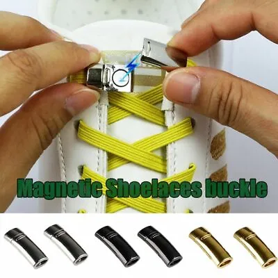 £2.41 • Buy Quick No Tie Shoe Laces Lock Accessory Magnetic Shoelaces Lock Elastic Buckle 