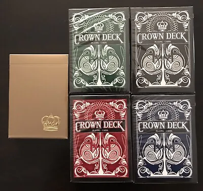$200 • Buy Rare Blue Crown Playing Cards Lot 5 Decks Gold Blue Red Green Black New Sealed