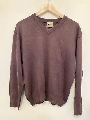 Vintage Gabicci Collezione Purple V Neck Jumper Sweater Size Medium Wool Acrylic • £14.99