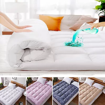 72D Mattress Pad Cover Topper Protector Pillow Top Fitted King Queen Full Twin • $34.99