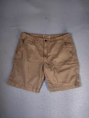 Arizona Mens Shorts 38 Brown Bermuda Flat Front Solid Cotton Casual Pockets • $12.95