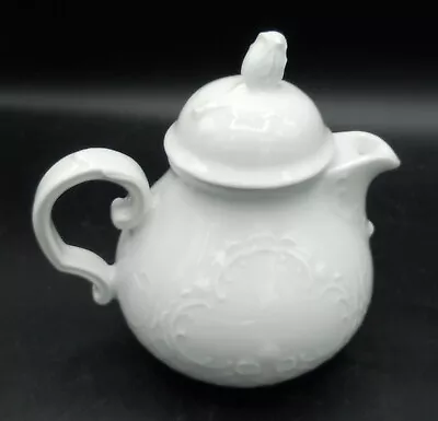 Vintage Schonwald Germany 9491 White Floral Creamer Ornate Tea Pot- Ironstone • $19.95