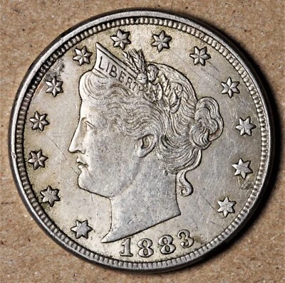 $35 • Buy 1883 WITH CENTS V-Nickel Sharp Strike AU ~~ KEY ISSUE ~~  No Reserve
