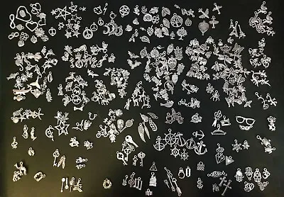 300 PCS Wholesale Bulk Lot Jewelry Making Charms Mixed Smooth Tibetan Silver NEW • $14.77