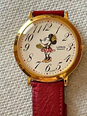 Minnie Mouse Watch Lorus Quartz Vintage Large Face Disney Japan V501-0a20 • $19.99