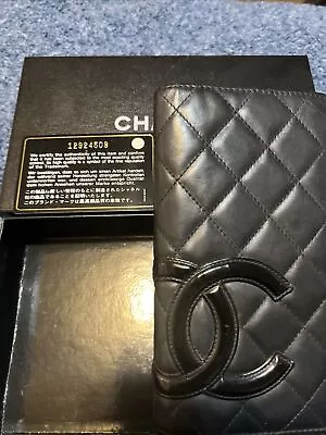 CHANEL Quilted Cambon Long Wallet Black Leather 2005-2006 • $299