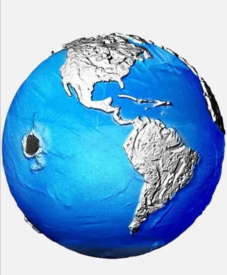 $1199.99 • Buy 2022 3 Oz $5 Barbados Silver Coin Blue Marble Endangered Meteorite From Space