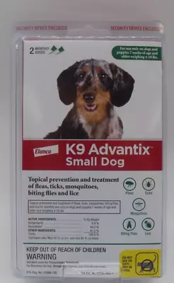 K9 Advantix Flea & Tick Small Dog 4-10 Lbs  2 Monthly Doses Factory Sealed • $28.99