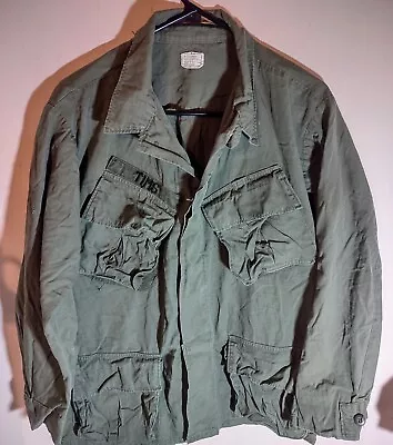 Vietnam War Od Slant Pocket Combat Coat - Medium/ Short - 1970 • $39.99