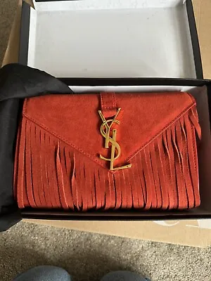 YSL Sac Nano Fringe Bag RED • £585