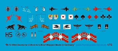Peddinghaus-Decals 1/72 0903 German U Boat Coat Of Arms Flotilla And Flags • £12.51