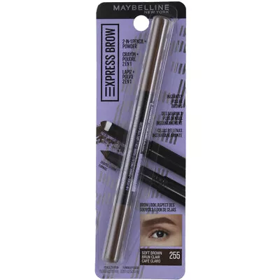 Maybelline Express Brow 2-in-1 Pencil + Powder Soft Brown 255 0.003 Oz • $13.51